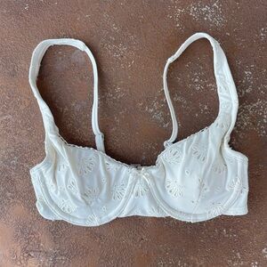 Wild fable boho white flower balconette bikini swim top sz xxs